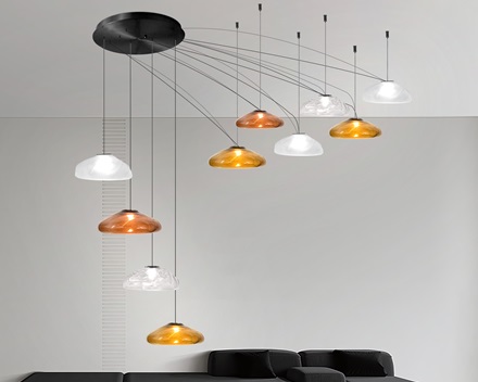 MD8107-10L Large Staircase Pendant Lights Jellyfish Multi- Colour, Shape & Size